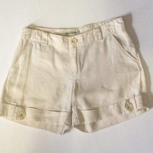 Banana Republic Beige Linen Shorts Cuffs Size 6